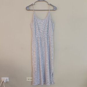 Old Navy Black and White Striped Maxi Sundress Size M